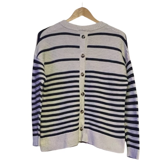Madewell Greensboro Button Back Stripped Sweater - Picture 6 of 7